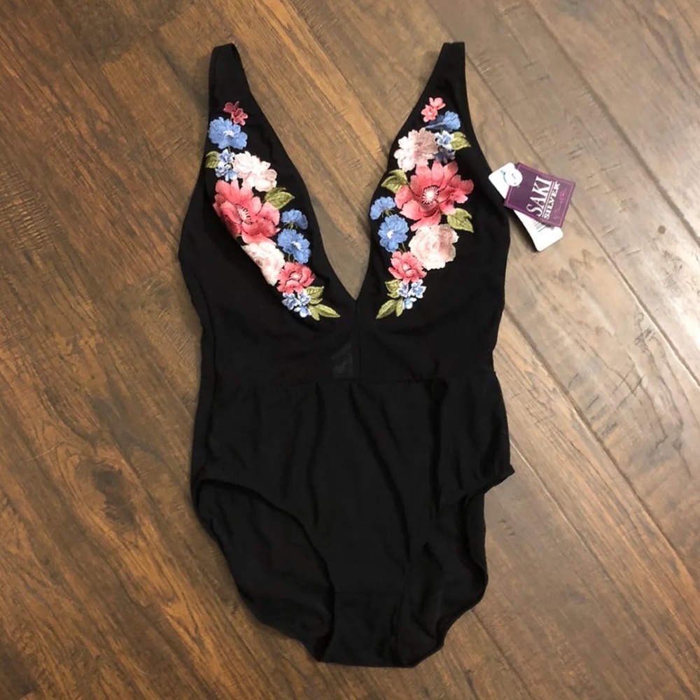 NWT Saki Silver by Diana Bara teddy bodysuit